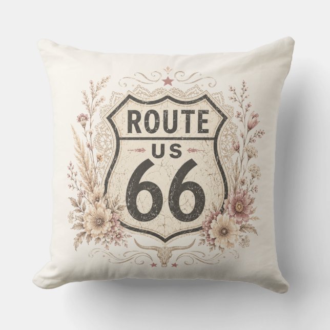 Boho Floral Mother Road Accent Cushion (Front)