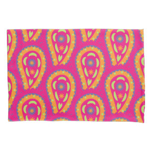 Boho Floral Motif Pillowcase