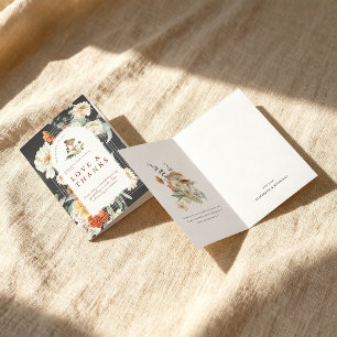 Boho Floral Mushroom   Baby Shower Thank You Card