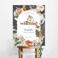 Boho Floral Mushroom | Baby Shower Welcome Sign