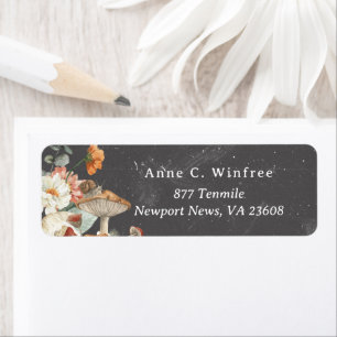 Boho Floral Mushroom Botanical   Return Address