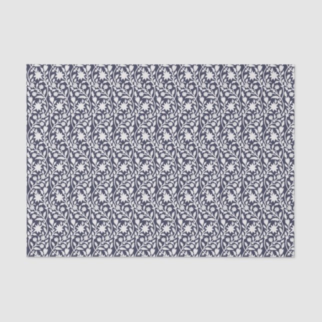 Boho floral navy  tissue paper (Front)