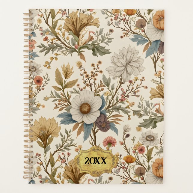 Boho Floral on Beige Planner (Front)