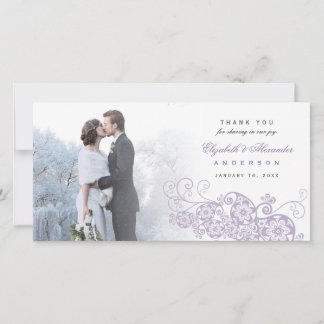 Boho Floral Paisley Wedding Thank You Photo Card