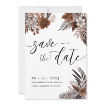 Boho Floral Pampas Save The Date