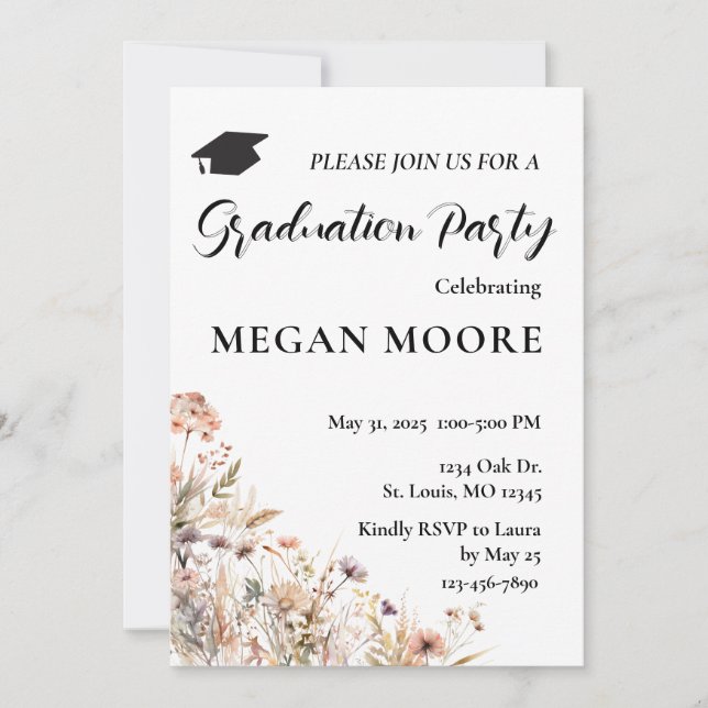 Boho Floral Party Invitation (Front)