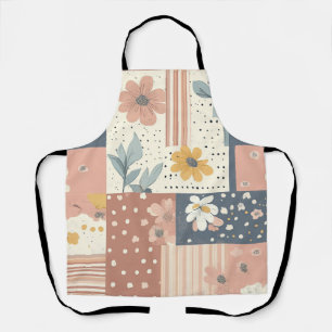 Boho Floral Patchwork in Terracotta and Sage Apron