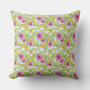 Boho Floral Pattern Chic Bohemian Watercolor Cushion