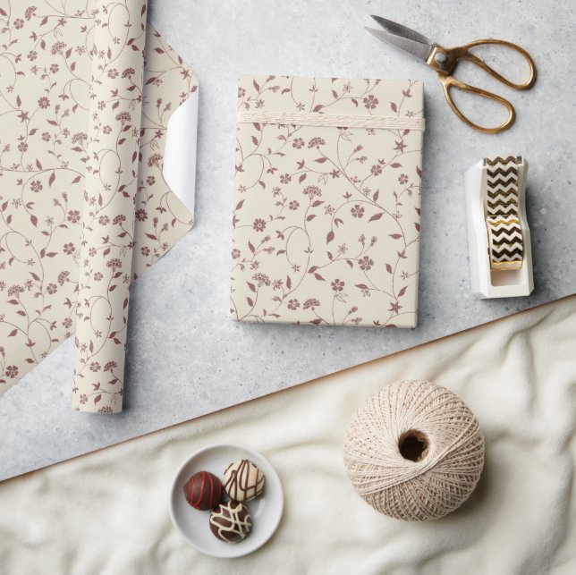 Boho Floral Pattern  Wrapping Paper (Crafts)