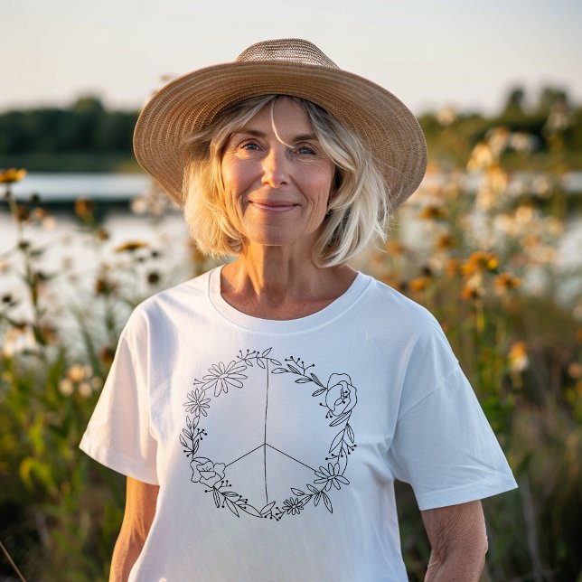 Boho Floral Peace Sign Tri-Blend Shirt (Creator Uploaded)