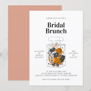 Boho Floral Perfume Bridal Brunch Pink Shower Invitation