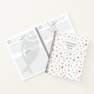Boho Floral Personalised Family Recipe Book Blush