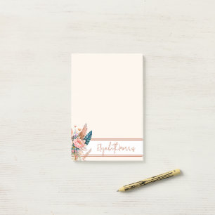 Boho floral personalised post-it notes