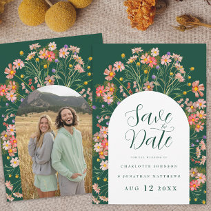 Boho Floral Photo Arch Wedding Save The Date