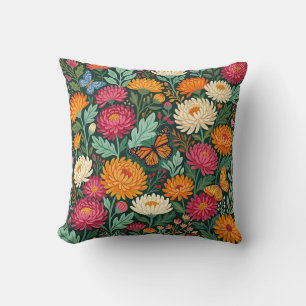 Boho Floral Pillow – Butterfly Chrysanthemum