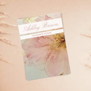 Boho Floral Pink Handmade Jewellery Earring Displa Business Card