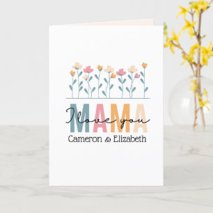 Boho floral pink mothers day card