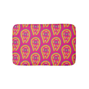 Boho Floral Pink Motif Bath Mat