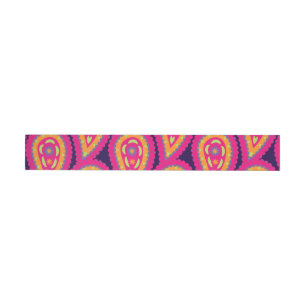 Boho Floral Pink Motif Wraparound Address Label