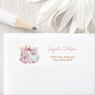 Boho Floral Pink Pumpkins Baby Shower Address