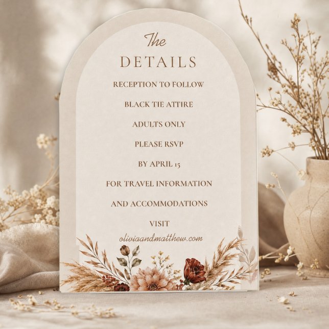 Boho Floral Pumpkin Fall in Love Wedding Ditails Invitation (Boho Floral Pumpkin Fall in Love Wedding Ditails Invitation)