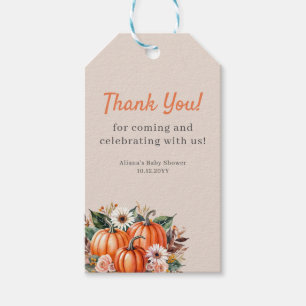 Boho Floral Pumpkin Thank You Favour Gift Tags