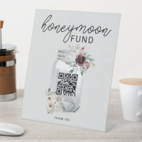 Boho Floral QR Code Wedding Honeymoon Fund