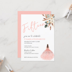 Boho Floral Quinceañera Invitation