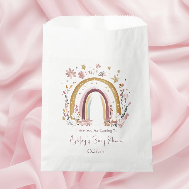 Boho Floral Rainbow Baby Shower Thank You Favour Bags (Creator Uploaded)