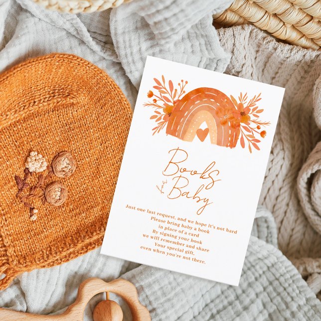 Boho floral rainbow orange bring a book enclosure card (Creator Uploaded)