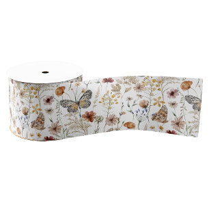 Boho Floral Ribbon Grosgrain Ribbon