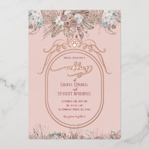 boho floral rose gold wedding