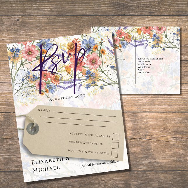 Boho Floral RSVP Postcard (Creator Uploaded)