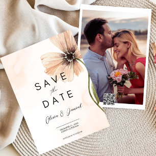 Boho Floral Rustic Fall Autumn Save the date Invitation