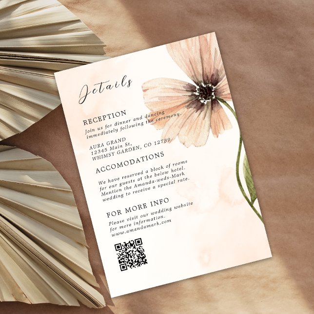 Boho Floral Rustic Fall Autumn Wedding Enclosure  Invitation (Creator Uploaded)