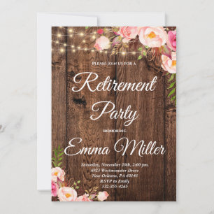 Boho Floral Rustic Retirement Party Invitation