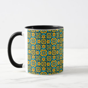 Boho Floral Seamless Pattern in Vibrant Folk Style Mug