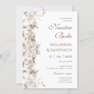 Boho Floral Spanish Wedding Invitation