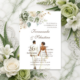 Boho Floral Spanish Wedding Invitation
