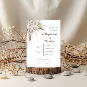 Boho Floral Spanish Wedding Invitation