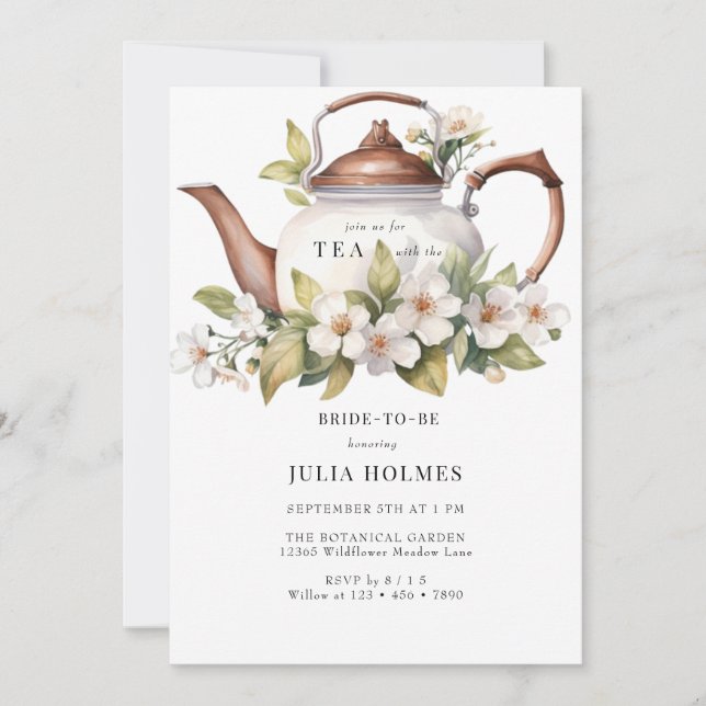 Boho Floral Spring | Garden Tea Bridal Shower Invitation (Front)