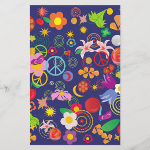 Boho floral stationery