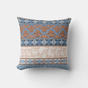 Boho Floral Stripes: Ethnic Seamless Collection Cushion