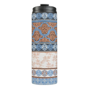 Boho Floral Stripes: Ethnic Seamless Collection Thermal Tumbler