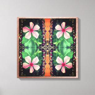 Boho Floral Style Photo Art Stretched Canvas Print