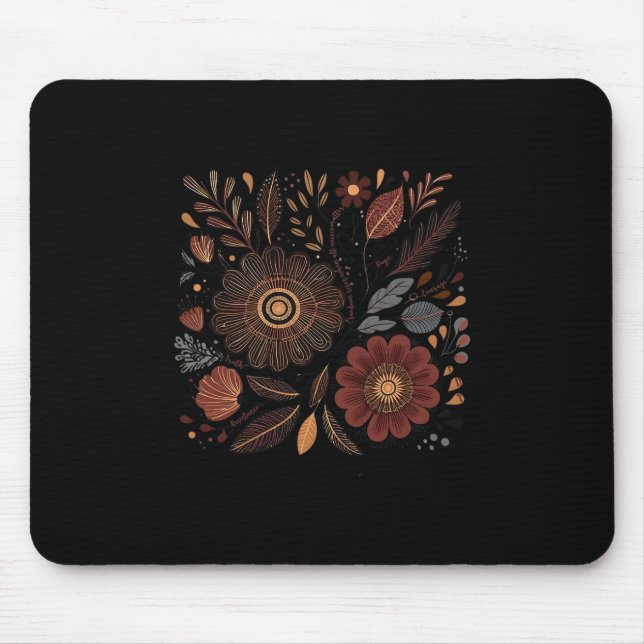 Boho Floral Subtle Anti Trump Hidden Message Flowe Mouse Mat (Front)