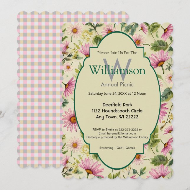 Boho Floral Summer Event Invitation  (Front/Back)