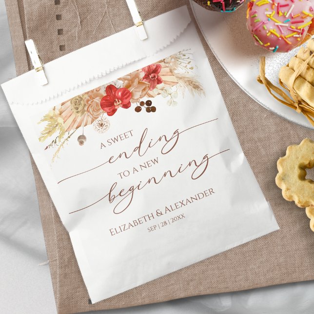 Boho Floral | Sweet Ending New Begin Wedding Favour Bags (Creator Uploaded)
