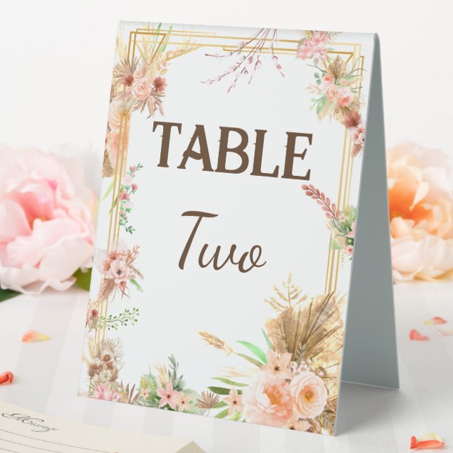 Boho Floral Table Number   (In SItu (Wedding))