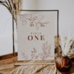 Boho Floral Table Numbers Poster<br><div class="desc">Wedding table numbers are characterized by boho style,  floral artwork,  neutral earthy,  and beige colors,  to create a unique,  eclectic look that makes these table numbers a natural esthetic.</div>